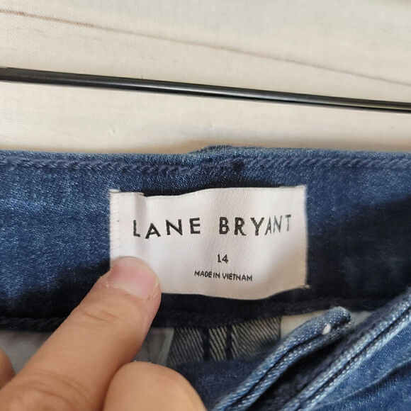 LANE BRYANT WIDE LEG FRONT SEAM TROUSER JEAN, SZ 14 - Picture 5 of 14